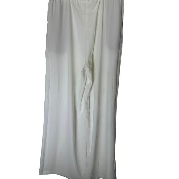 BCBGMaxazria White Short Sleeve Wide Leg  Open Back One Piece Jumpsuit Size S - Picture 7 of 9